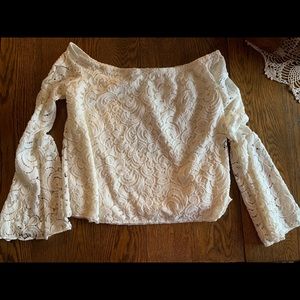 Lace, off the shoulder top.